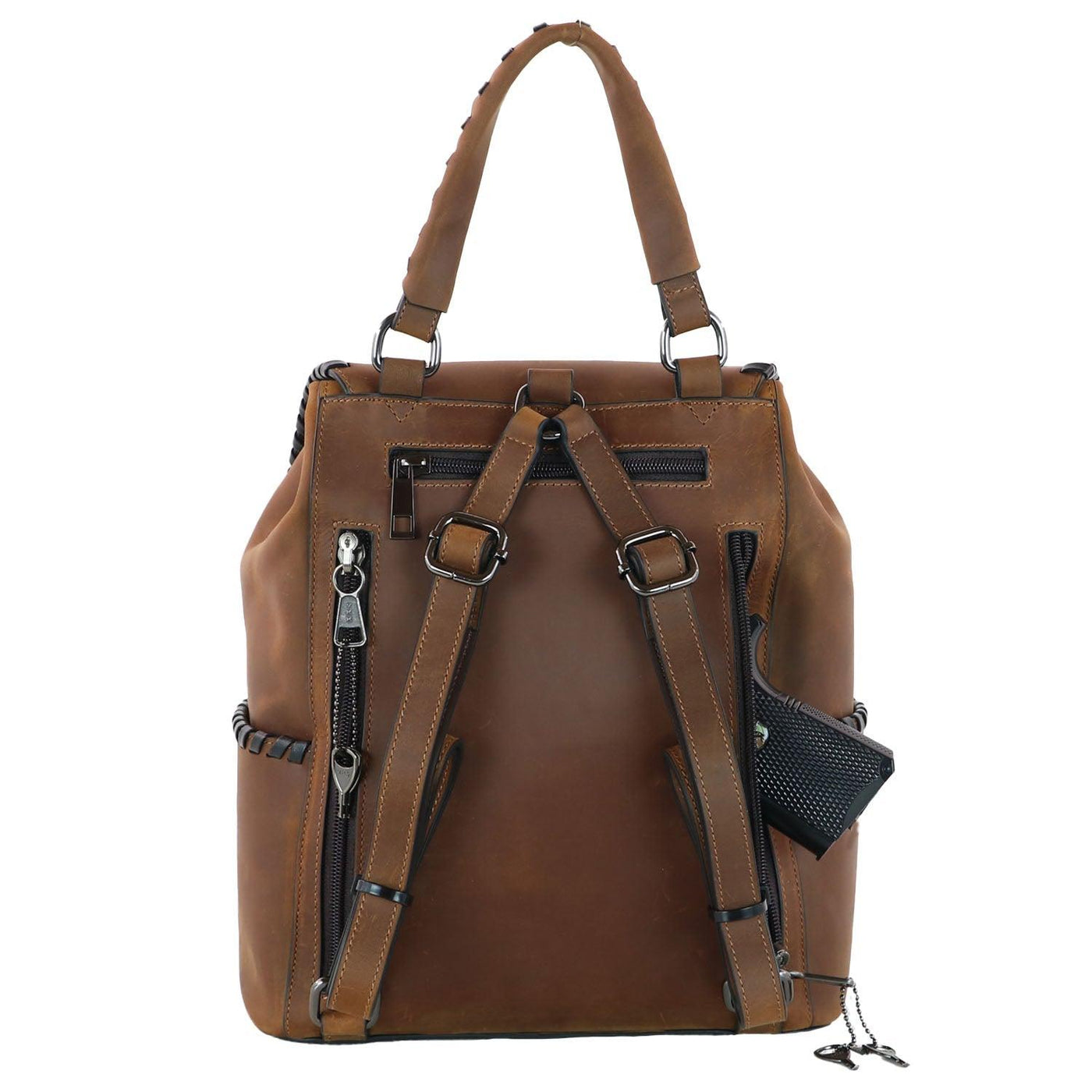 Concealed Carry Allie Leather Backpack by Lady Conceal