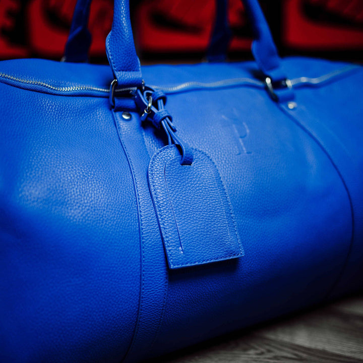 Royal Blue Leather Duffle Bag