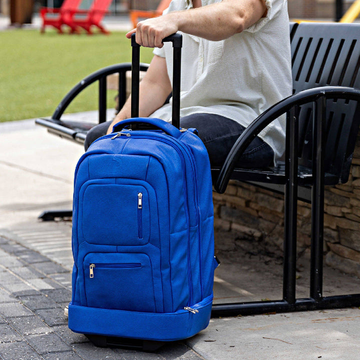 Royal Blue Leather Carry-On Roller Bag (Only 150 Made)