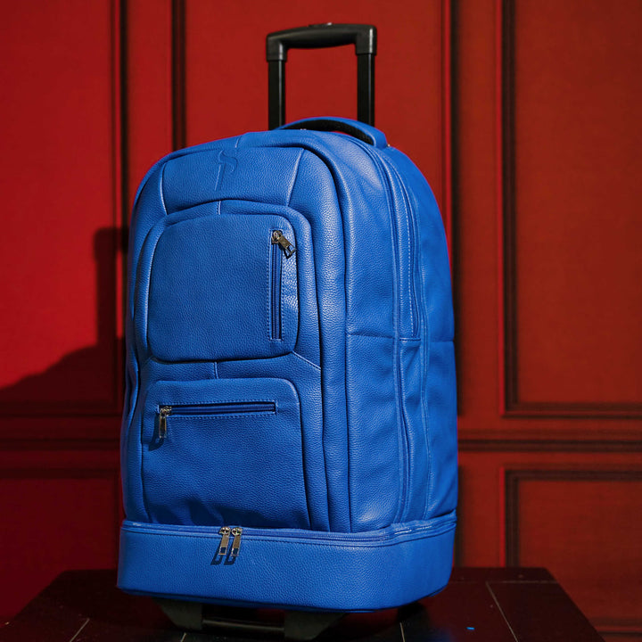 Royal Blue Leather Carry-On Roller Bag (Only 150 Made)