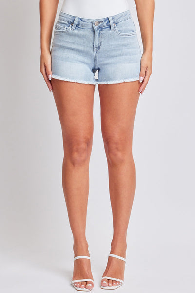 Women's Low Rise Fray Hem Denim Shorts