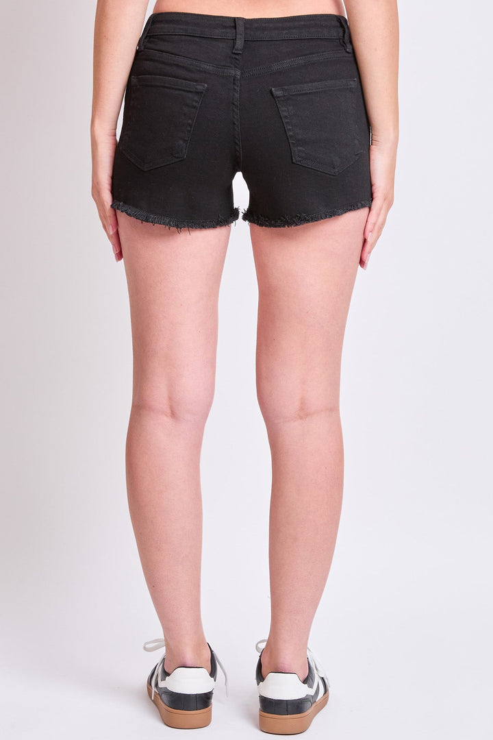 Women's Luxe Low Rise Fray Hem Denim Shorts