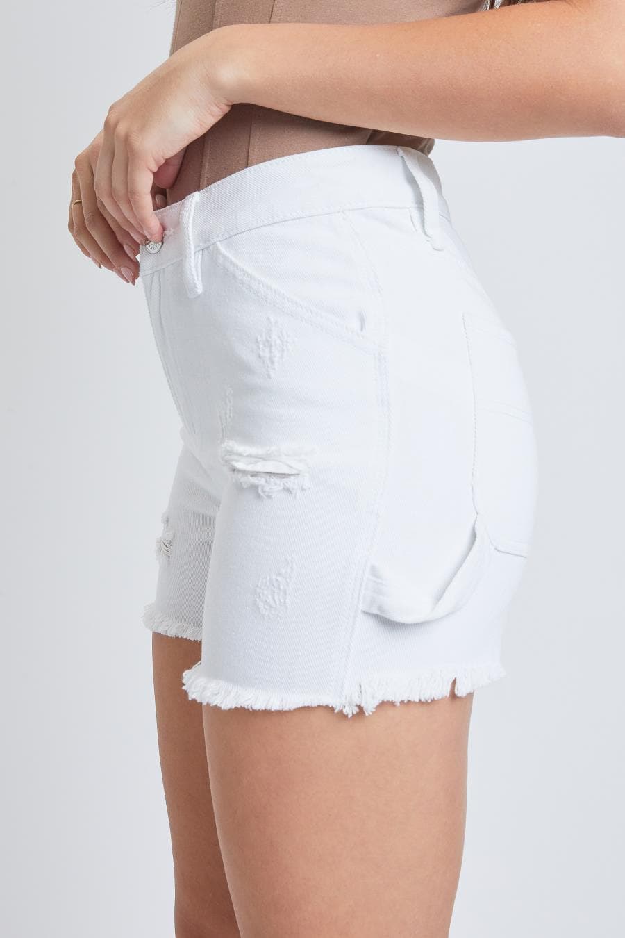 Women's  Carpenter Shorts With Frayed Hem-Sale