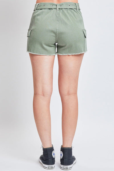 Women’s High Rise Belted Cargo Shorts