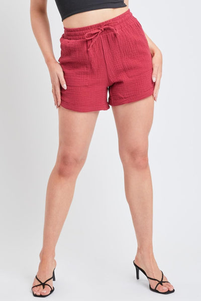 Women's Double Gauze Drawstring Banded Hem Shorts Deal