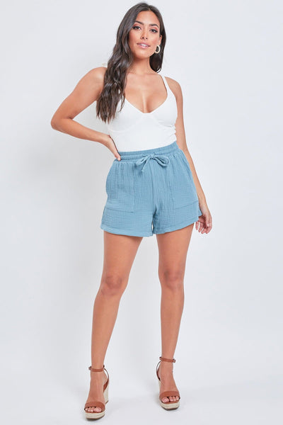 Women's Double Gauze Drawstring Banded Hem Shorts Deal