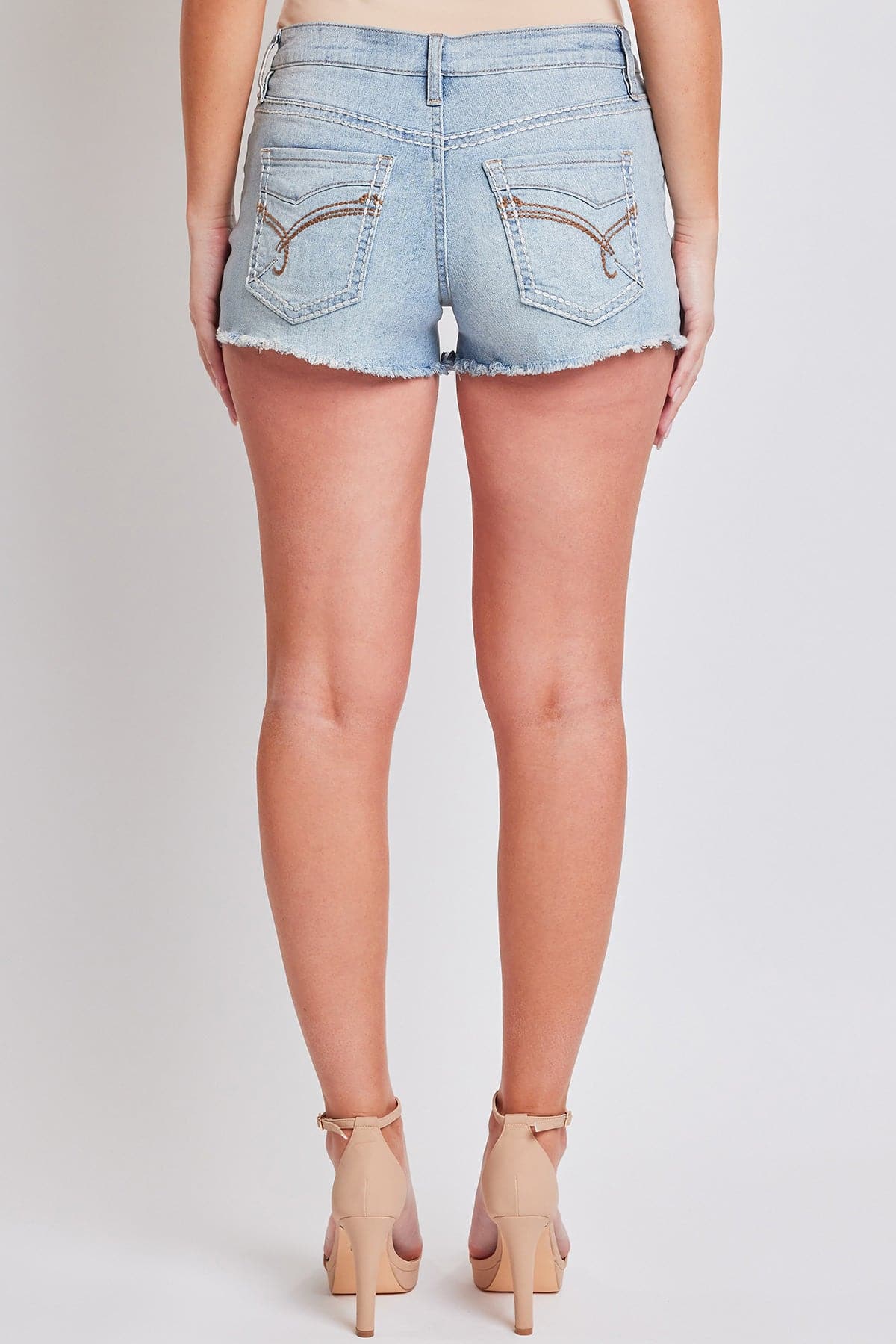 Women's Heavy Stitch Embroidered Frayed Shorts