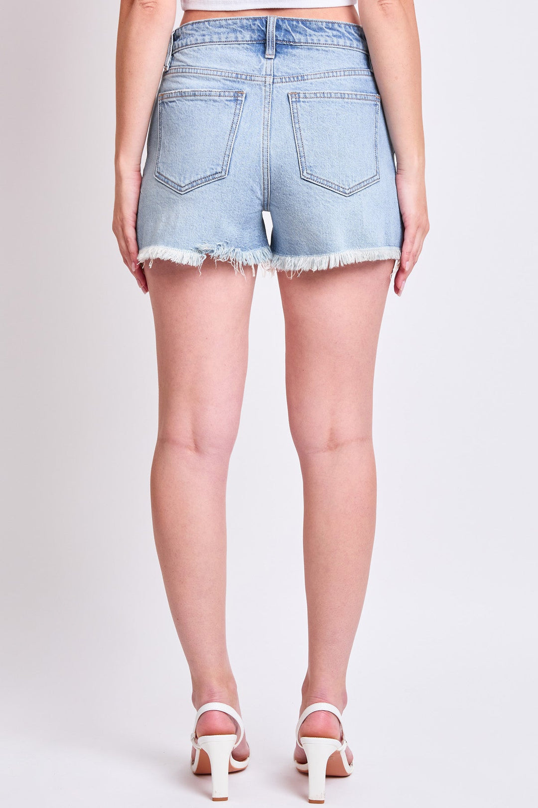 Women's High Rise Fray Hem Shorts