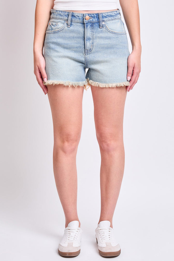 Women's High Rise Fray Hem Shorts