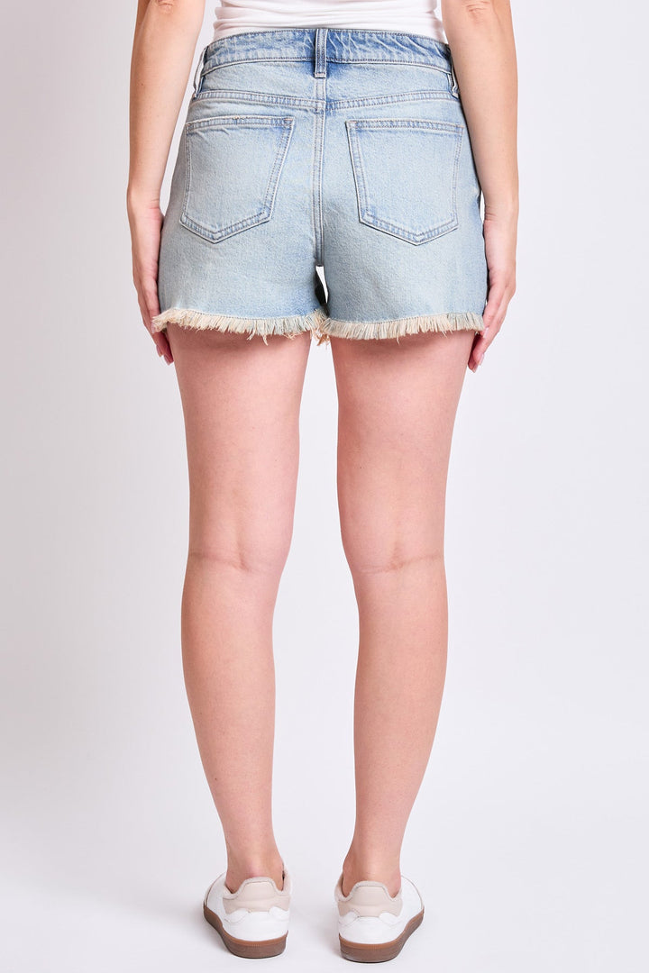 Women's High Rise Fray Hem Shorts