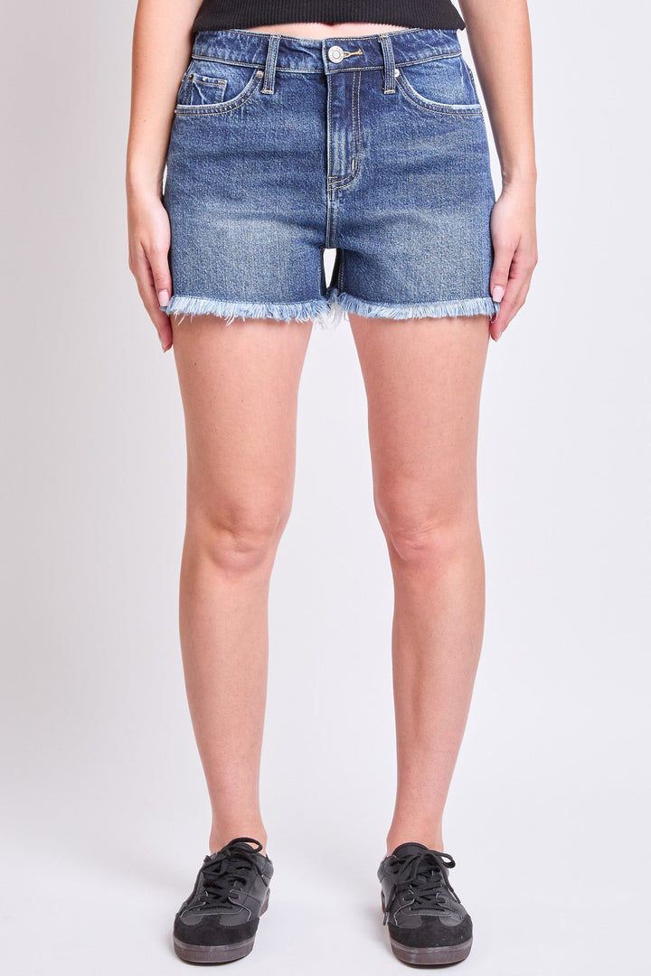 Women's High Rise Fray Hem Shorts