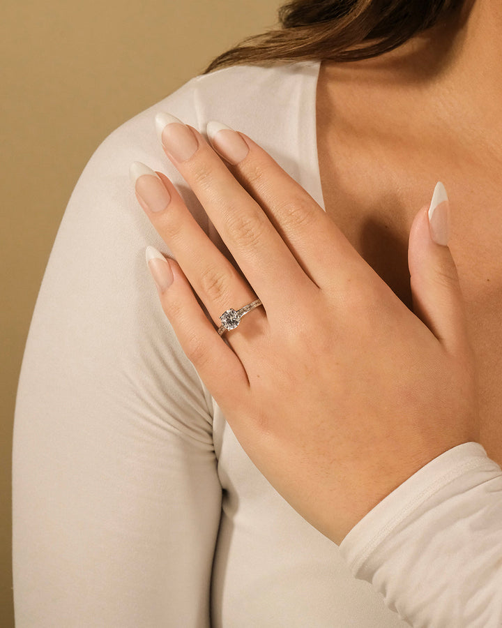 Sterling Silver Radiant CZ Engagement Ring