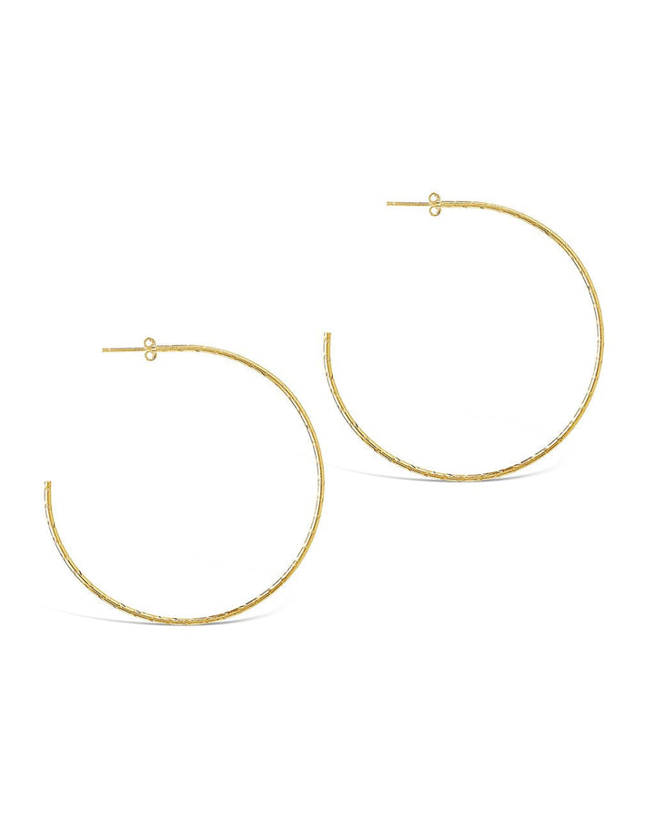 Sterling Silver Textured Hoops