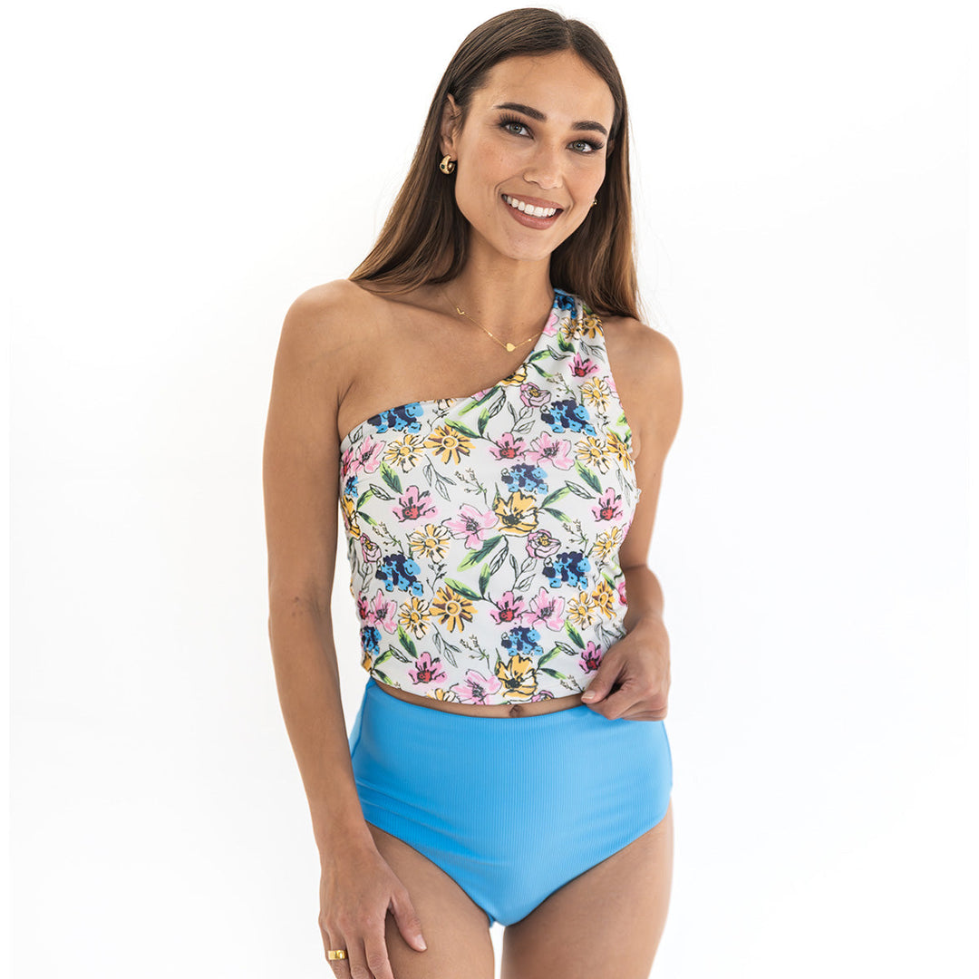 Single Shoulder Tankini Top