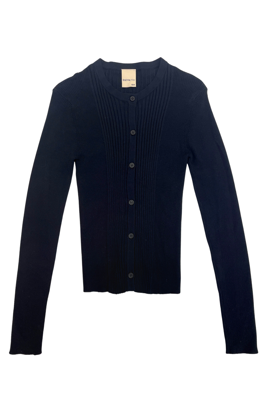 Ribbed Knit Cardigan in Navy