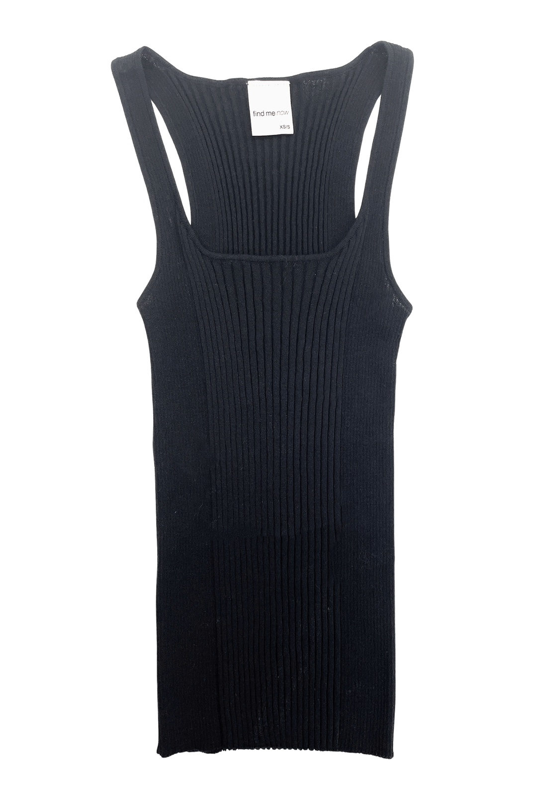 RIBBED KNIT TANK TOP IN BLACK