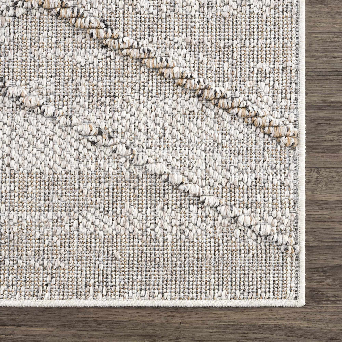 Baqer Bone & Tan Textured Performance Rug - Clearance