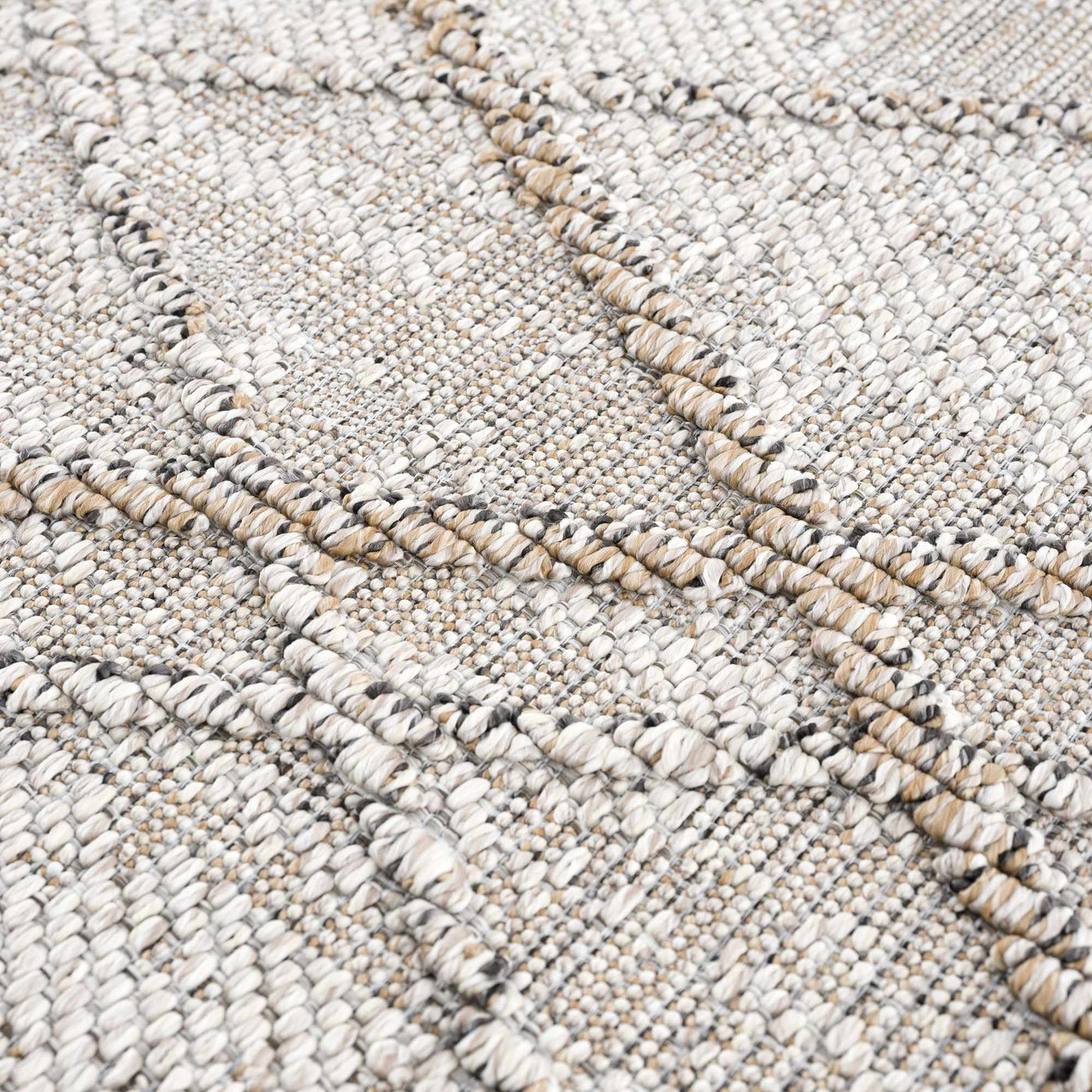 Baqer Bone & Tan Textured Performance Rug - Clearance