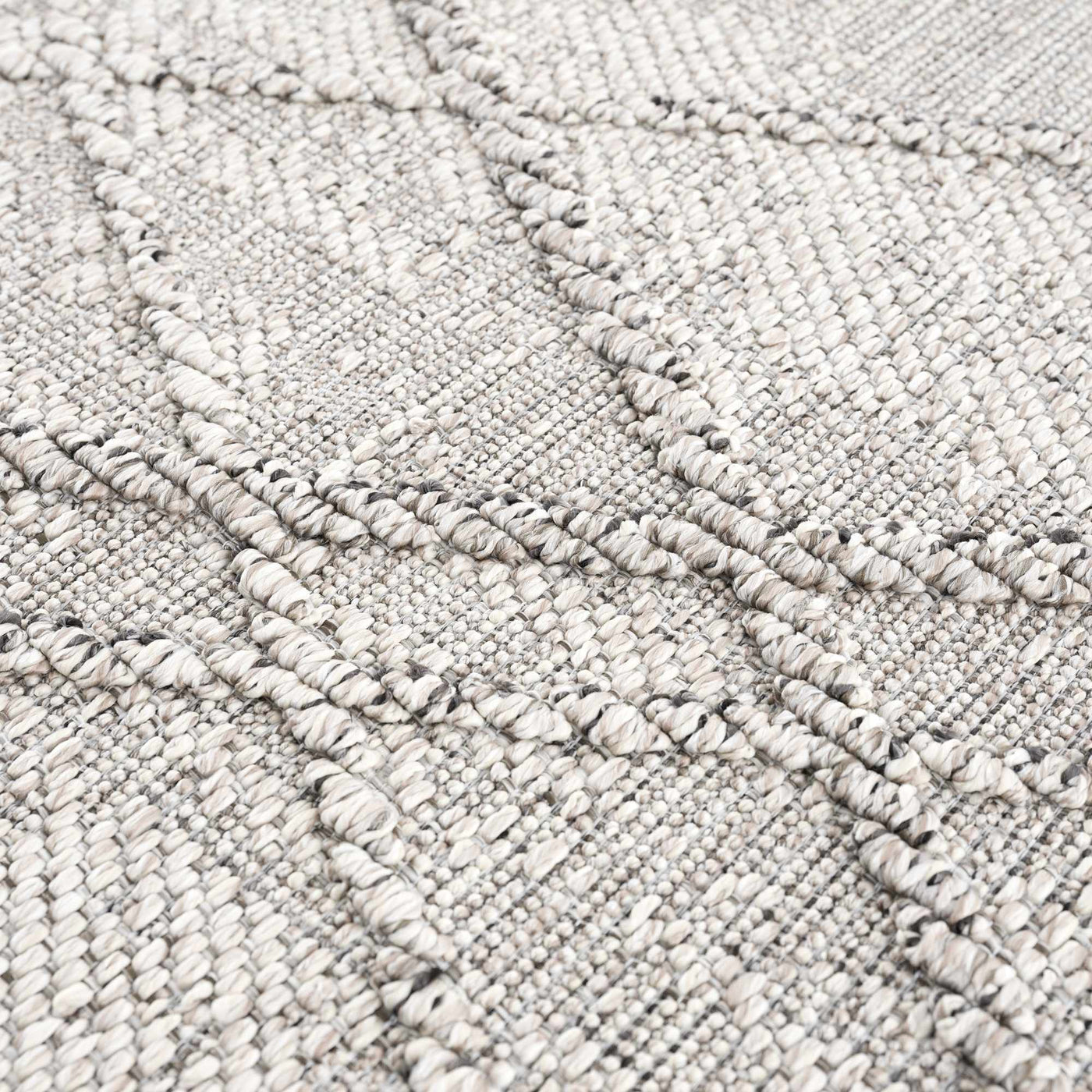 Baqer Bone & Taupe Textured Performance Rug - Clearance