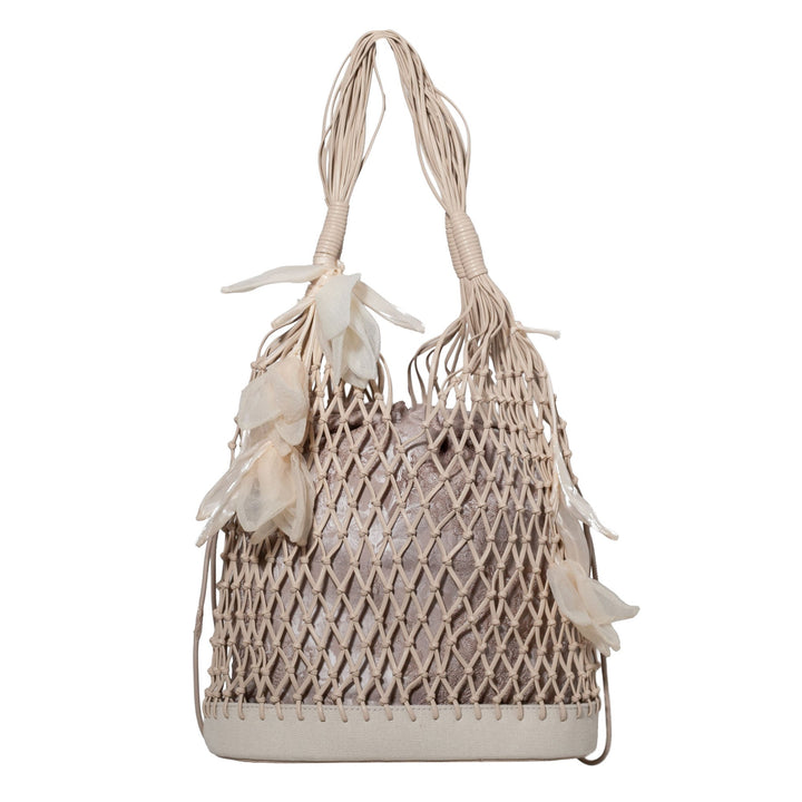 Secret Garden Macramé Tote Bag with Removable Pouch