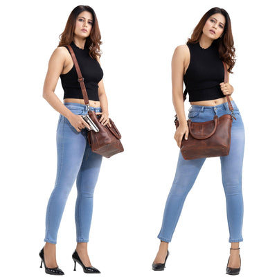 Concealed Carry Sadie Leather Satchel by Lady Conceal