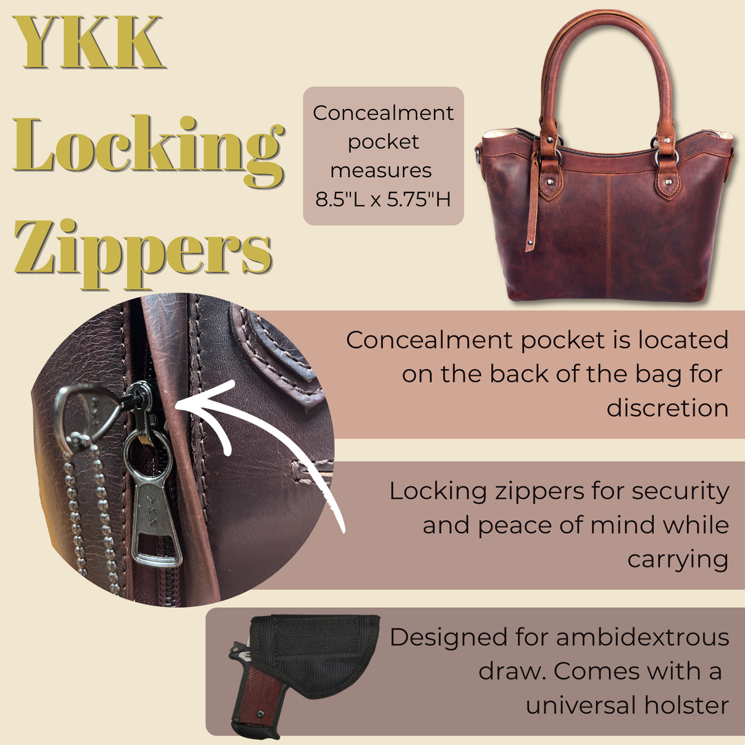Concealed Carry Sadie Leather Satchel by Lady Conceal