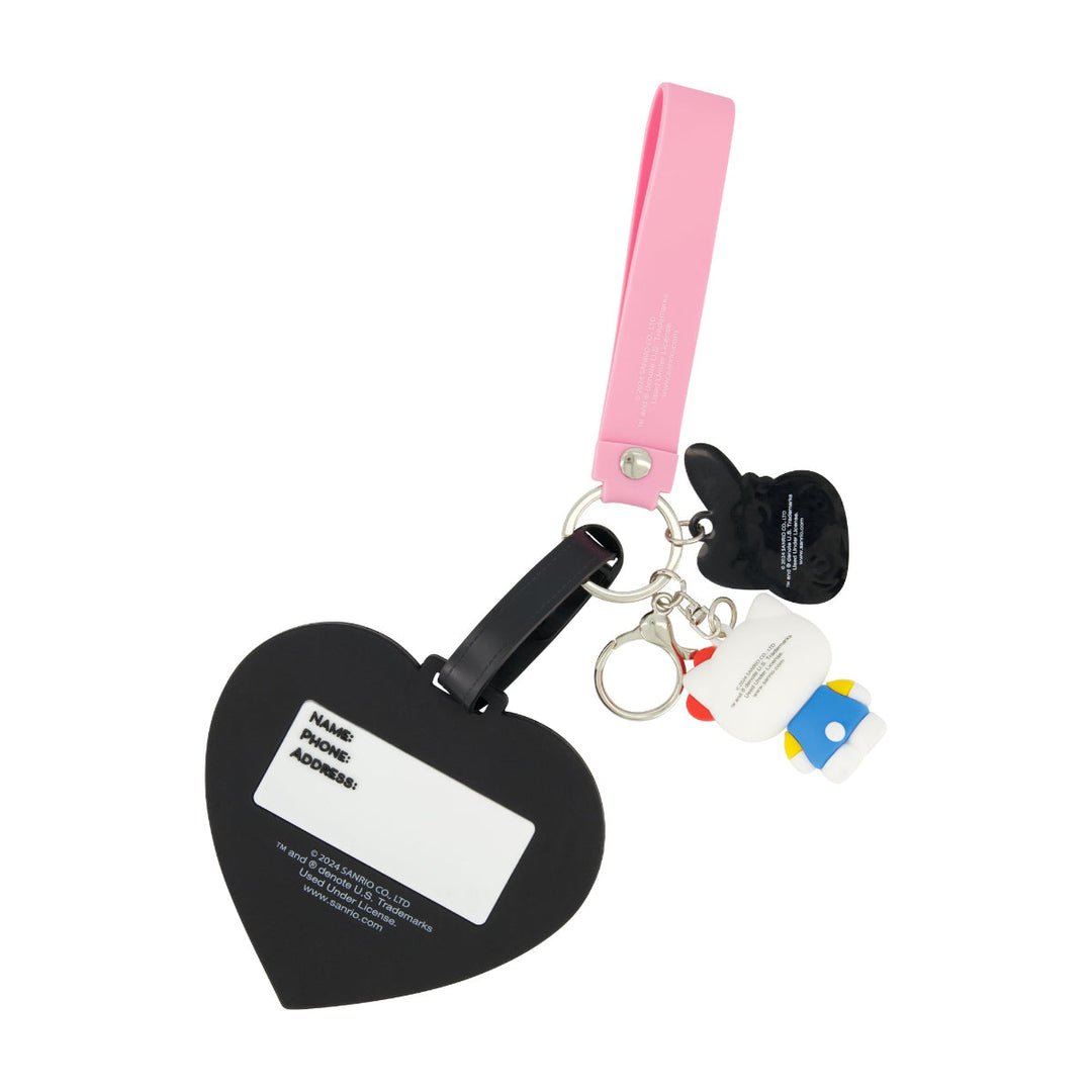 Sanrio Hello Kitty & My Melody Pink Luggage Tag & Lanyard Set