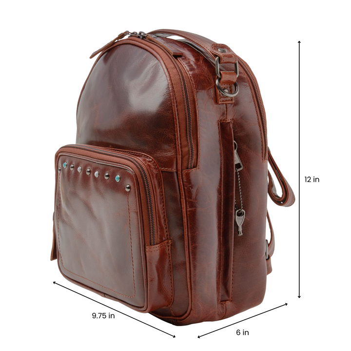 Concealed Carry Sawyer Leather Backpack by Lady Conceal