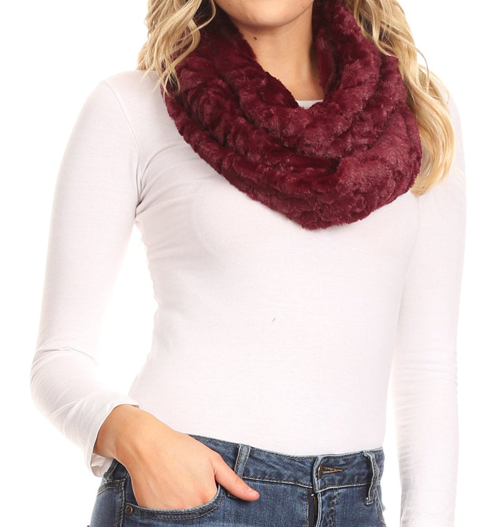 Sakkas Mellah Long Wide Soft Fuzzy Furry Fur Infinity Fall Winter Wrap Scarf
