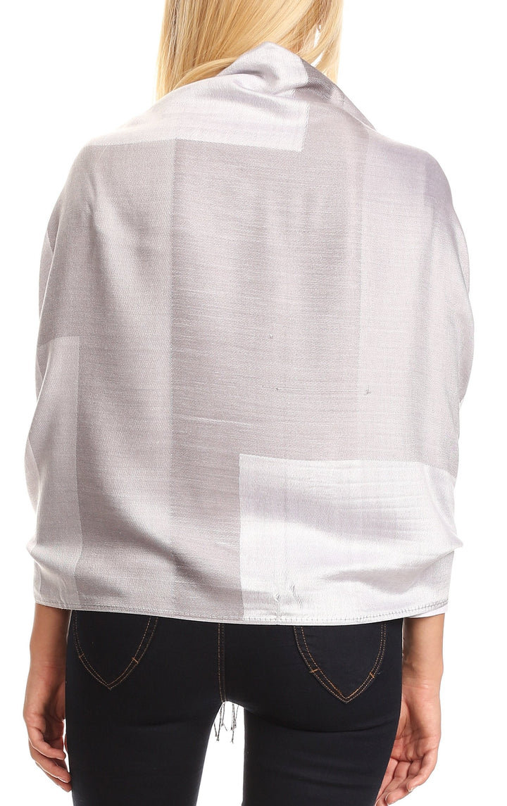 Sakkas Nicola Reversible Warm and Soft Unisex Scarf Stole Wrap Solid Color-block