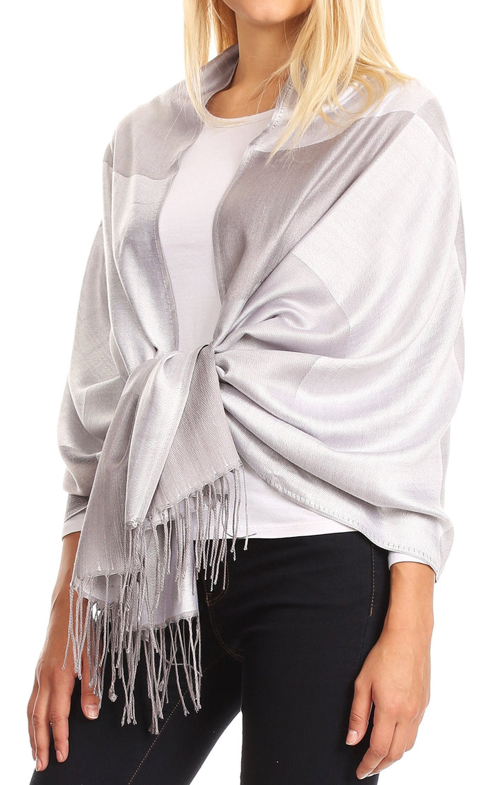 Sakkas Nicola Reversible Warm and Soft Unisex Scarf Stole Wrap Solid Color-block