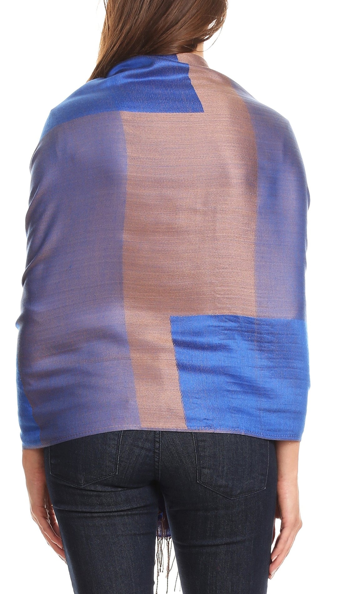 Sakkas Nicola Reversible Warm and Soft Unisex Scarf Stole Wrap Solid Color-block