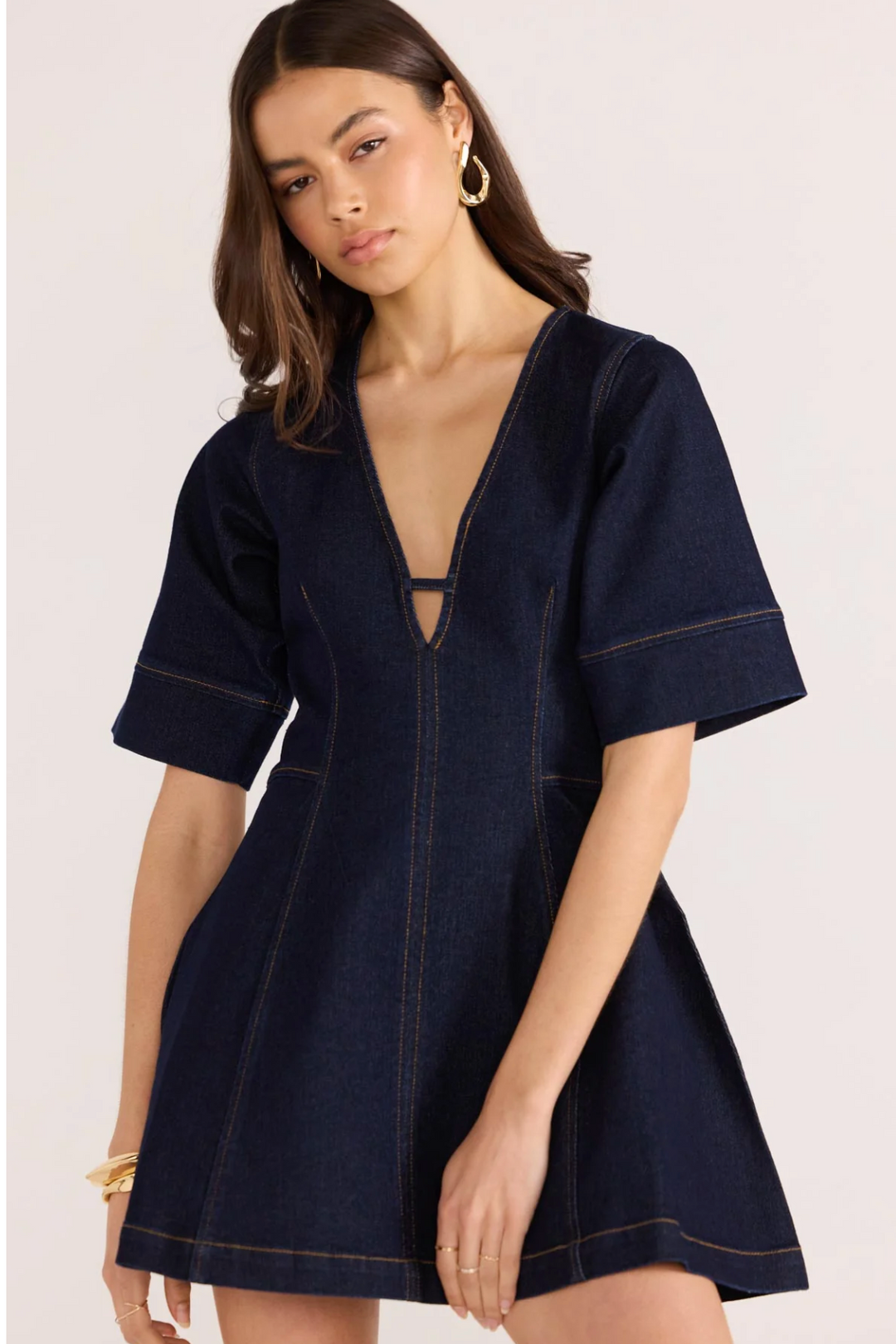 MINKPINK | Camilla Denim Panel Mini Dress