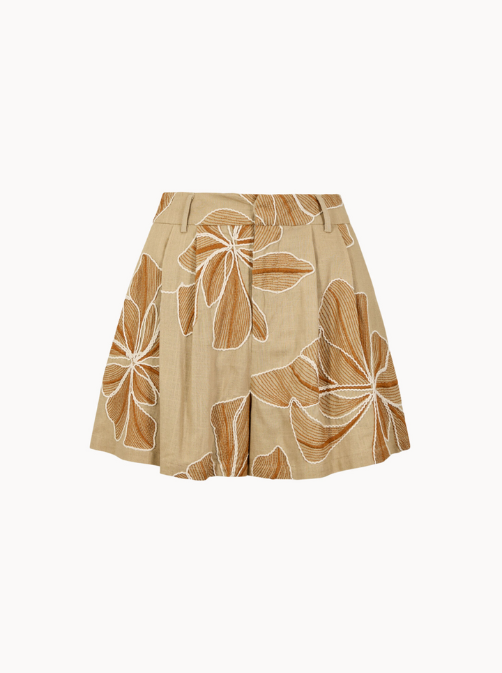 Embroidered Floral Shorts