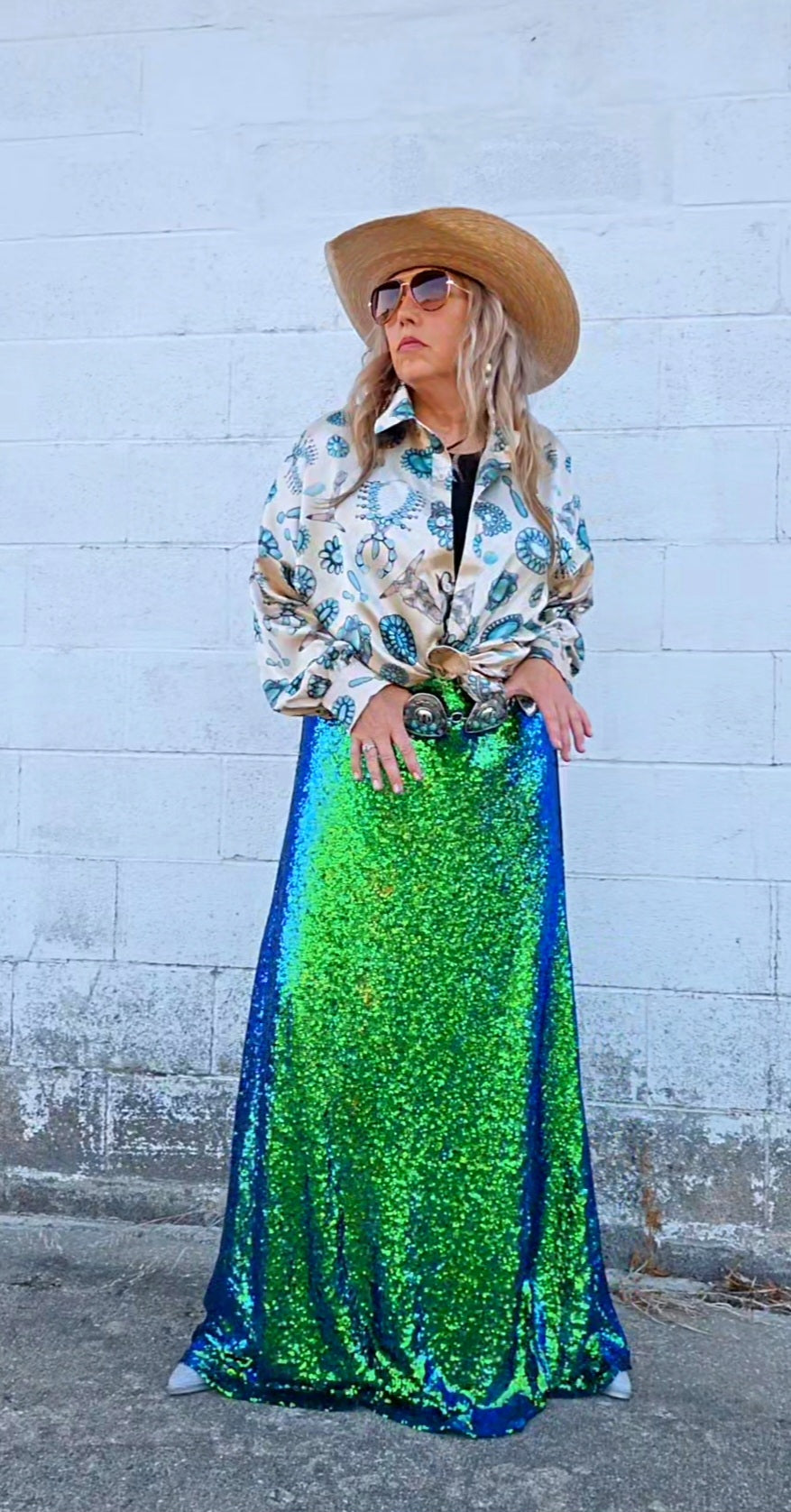 Excalibur Mermaid Sequin Maxi Skirt