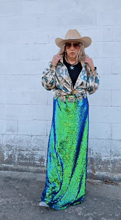 Excalibur Mermaid Sequin Maxi Skirt