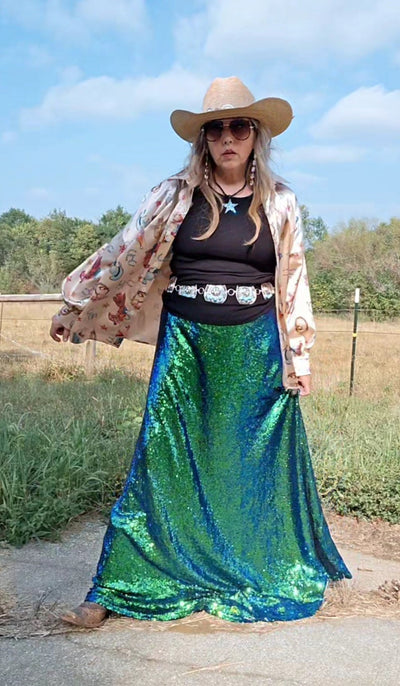 Excalibur Mermaid Sequin Maxi Skirt