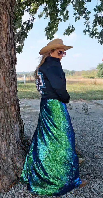 Excalibur Mermaid Sequin Maxi Skirt