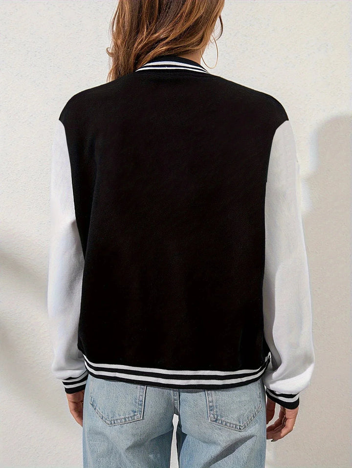 New York “23” Letter Printed Baseball Jacket Women