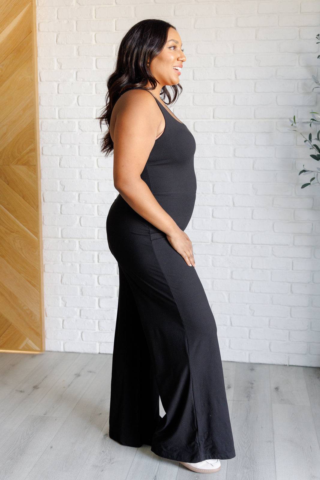 Shavasana Everyday Wide Leg Jumpsuit in Black