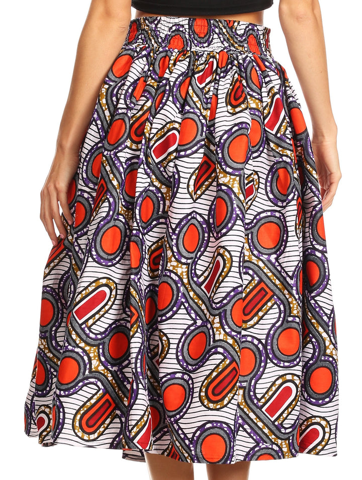 Sakkas African Dutch Ankara Wax Print Full Circle Skirt