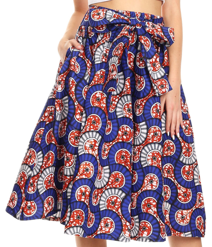 Sakkas African Dutch Ankara Wax Print Full Circle Skirt