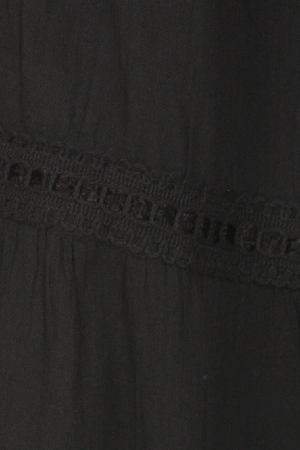 Sakkas Solid Embroidered Crochet Lace Trim Gypsy Bohemian Mid Length Cotton Skirt