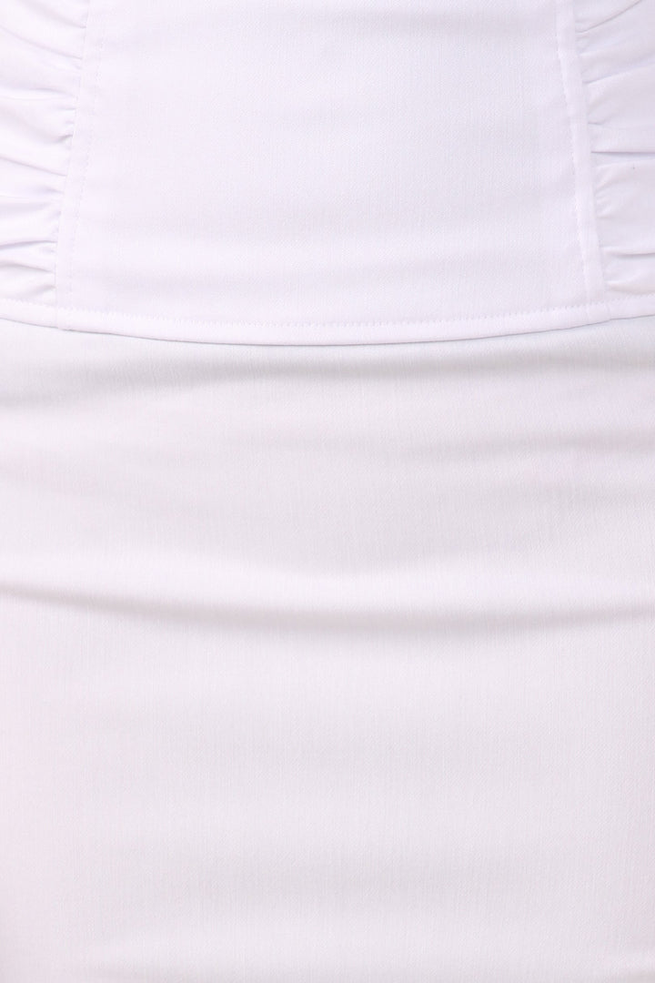 Sakkas Petite High Waist Stretch Pencil Skirt with Shirred Waist Detail