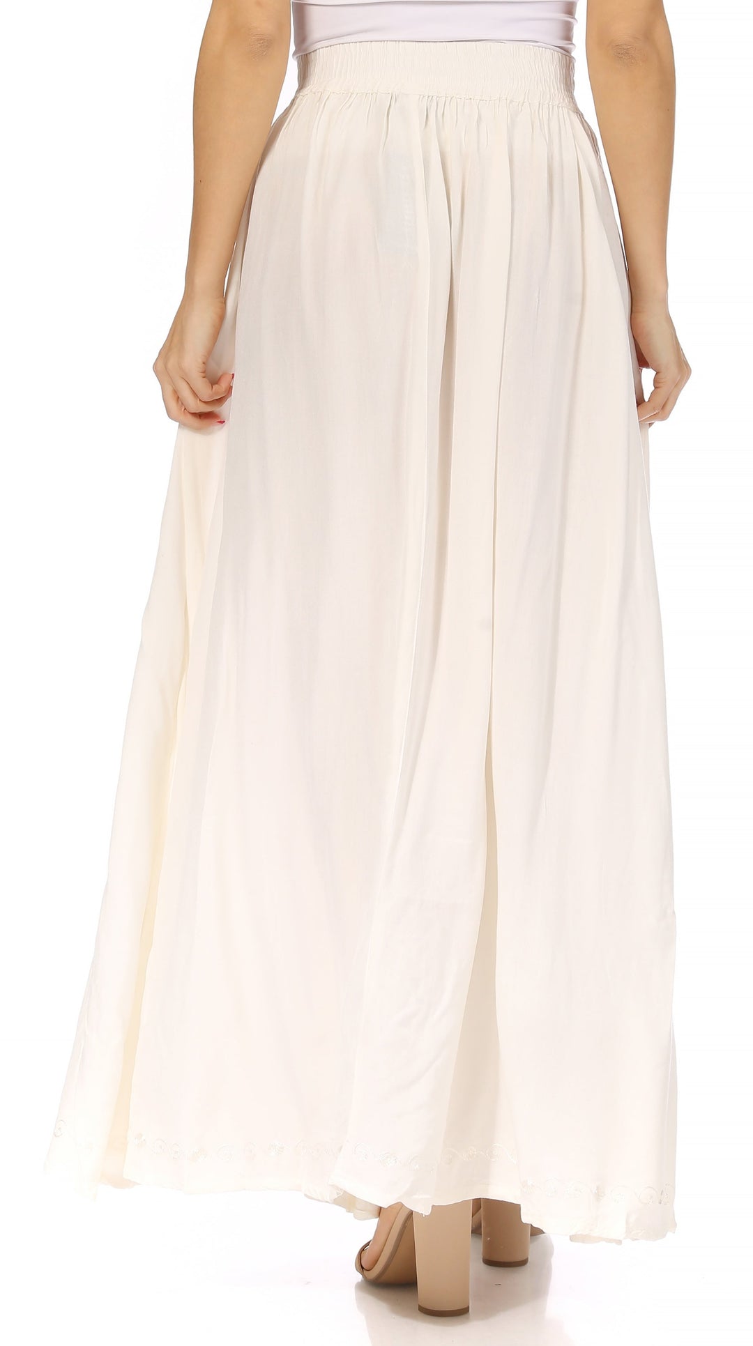 Sakkas Noemi Women's Long Maxi Summer Casual Boho Skirt Elastic Waist & Pockets