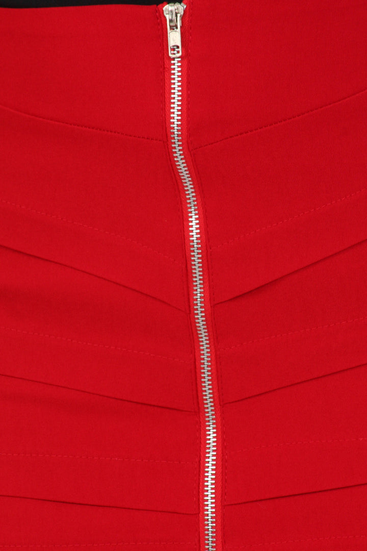 Above the Knee Zippered Tiered Sleek Stretch Pencil Skirt