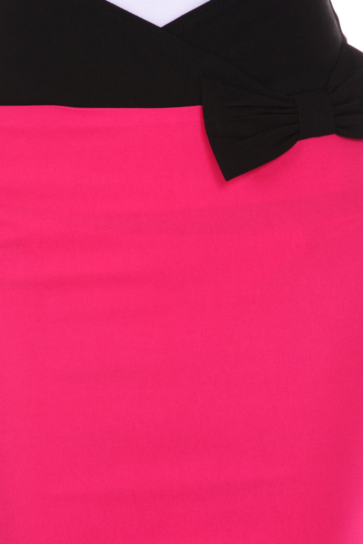 Sakkas Scallop High Waist Stretch Pencil Skirt with Bow