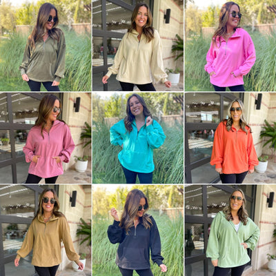 Hendrick Half Zip Hoodie in Nine Colors