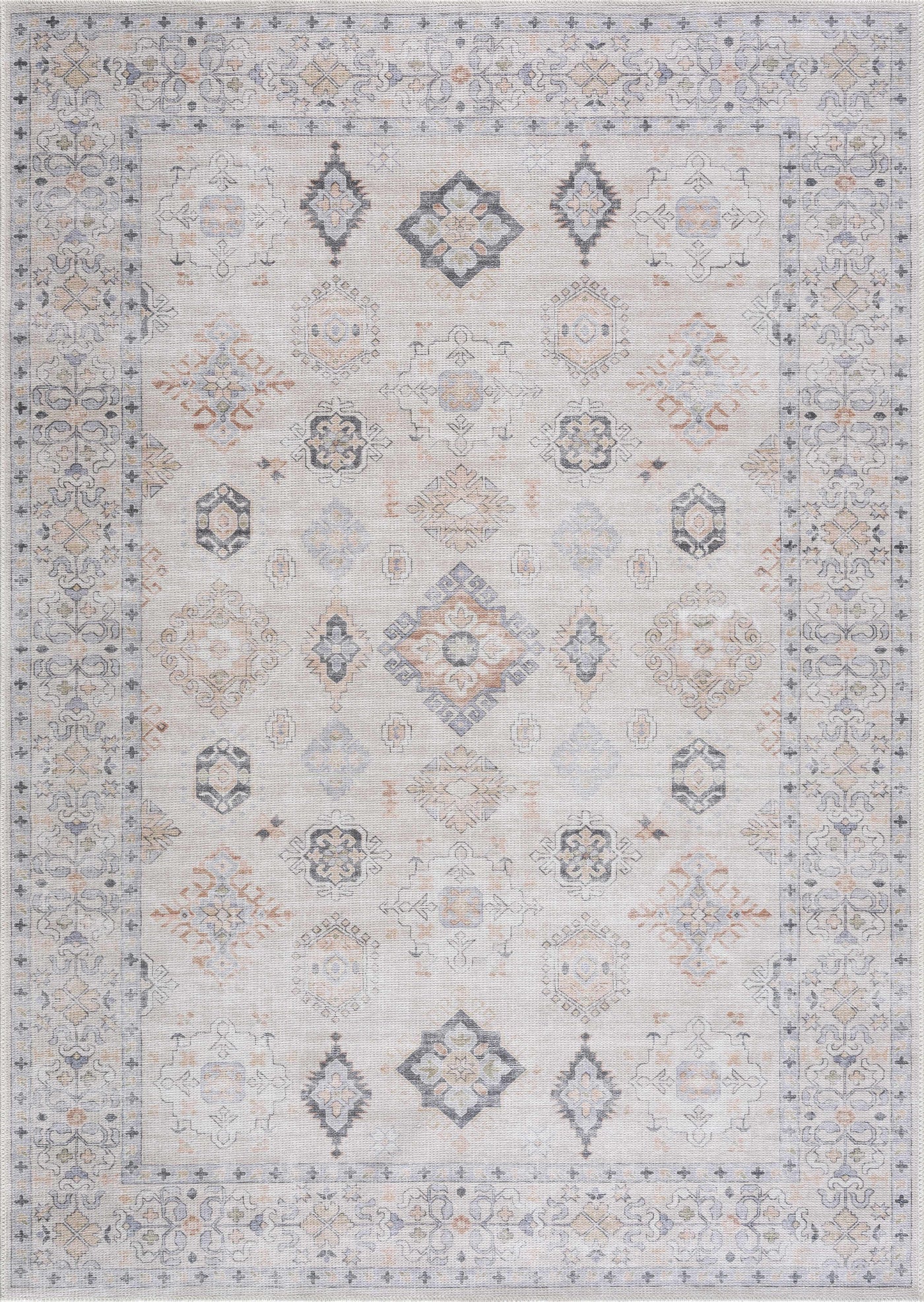 Beige Beckett Vintage Washable Area Rug