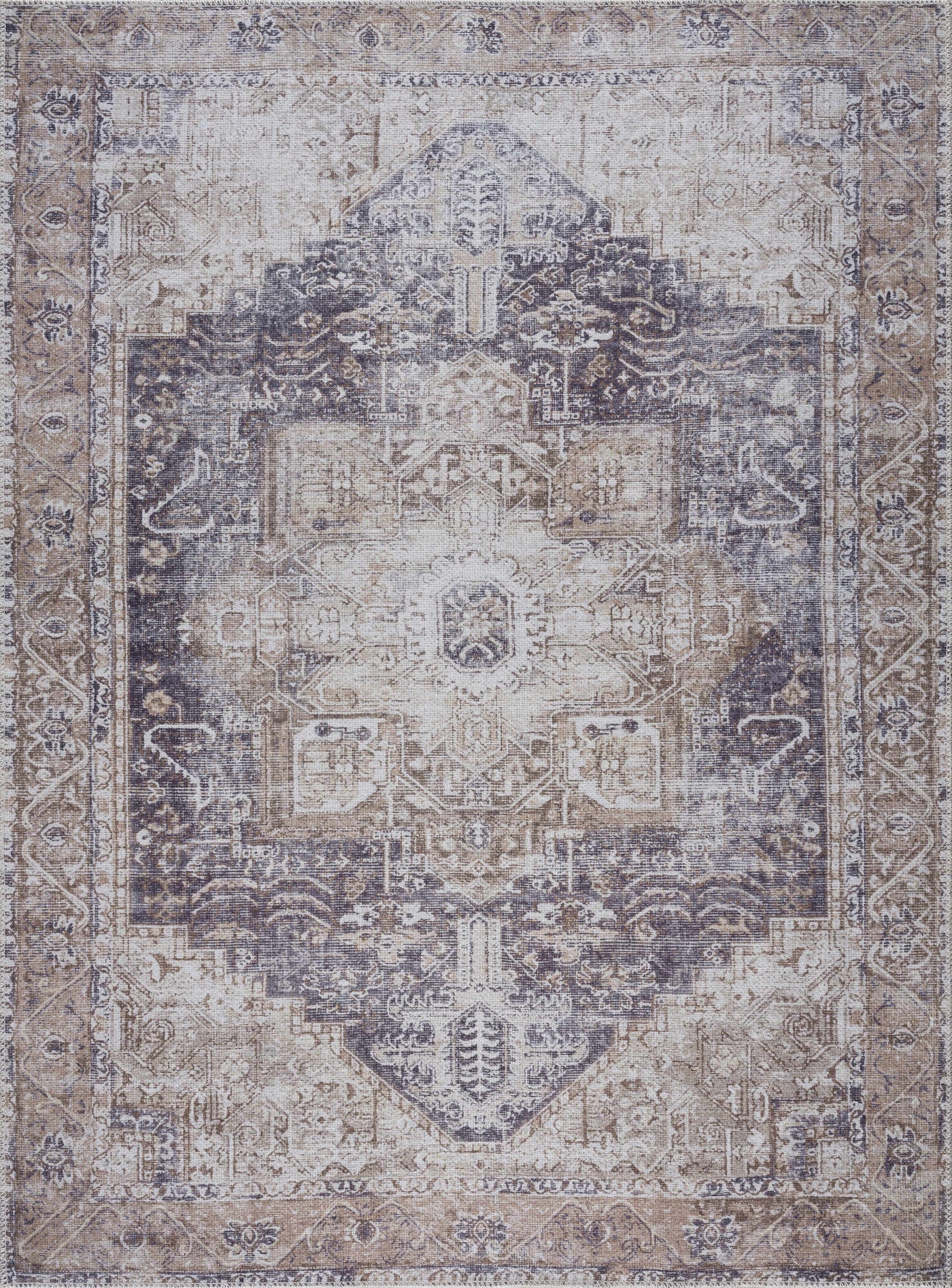 Beige Rosman Washable Area Rug